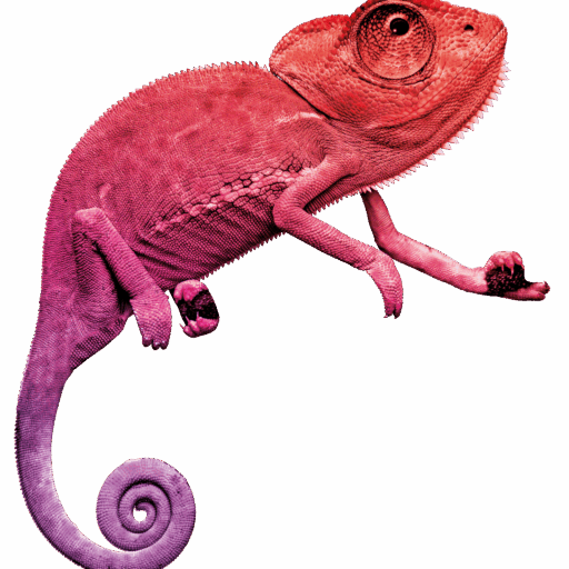 Caméléon rose du RDV de l'innovation